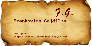 Frankovits Gajána névjegykártya
